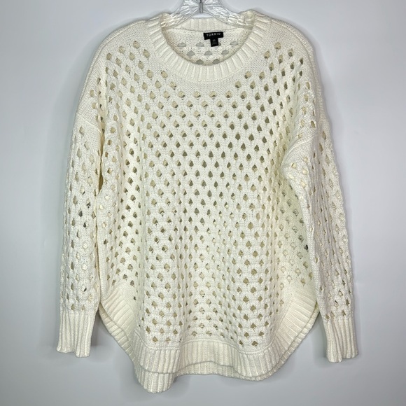 Torrid Cream Open Weaver Sweater Size 00 - Picture 1 of 9